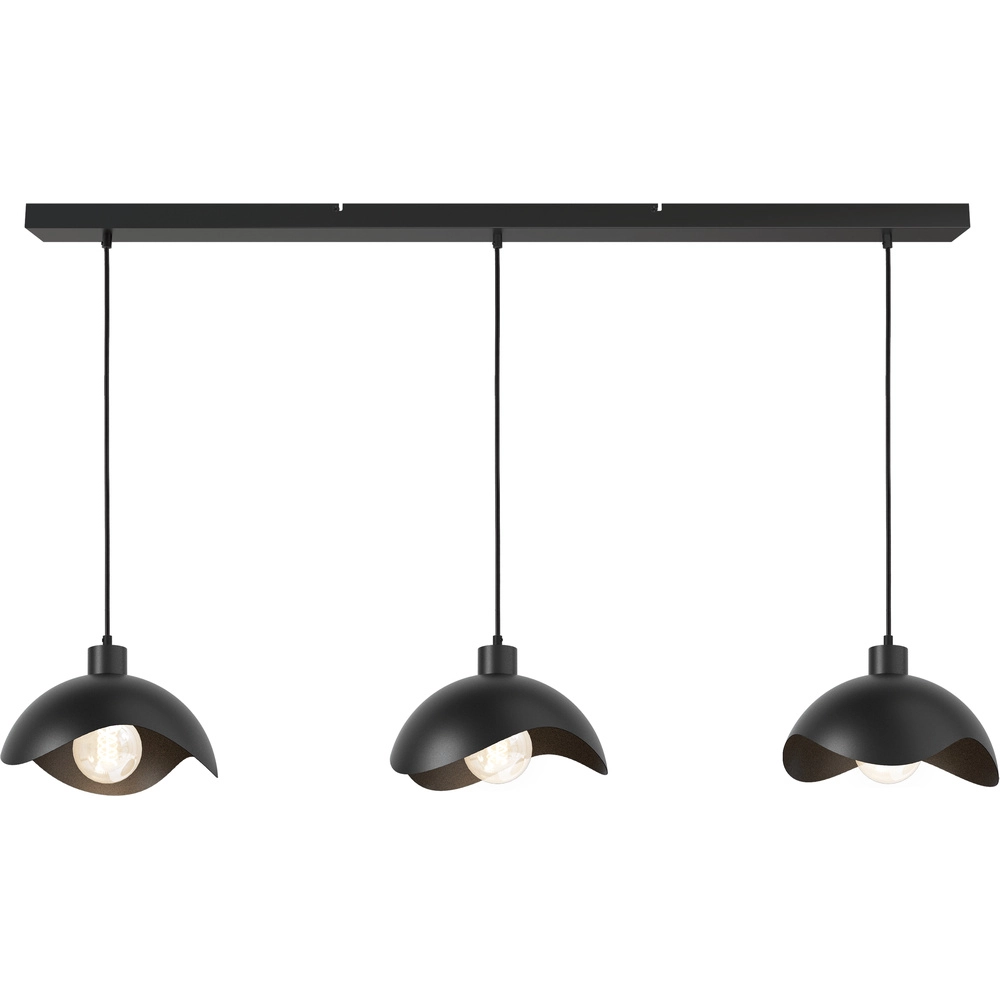 Büro-Hängelampe Volta 3x Ø30 cm – schwarz