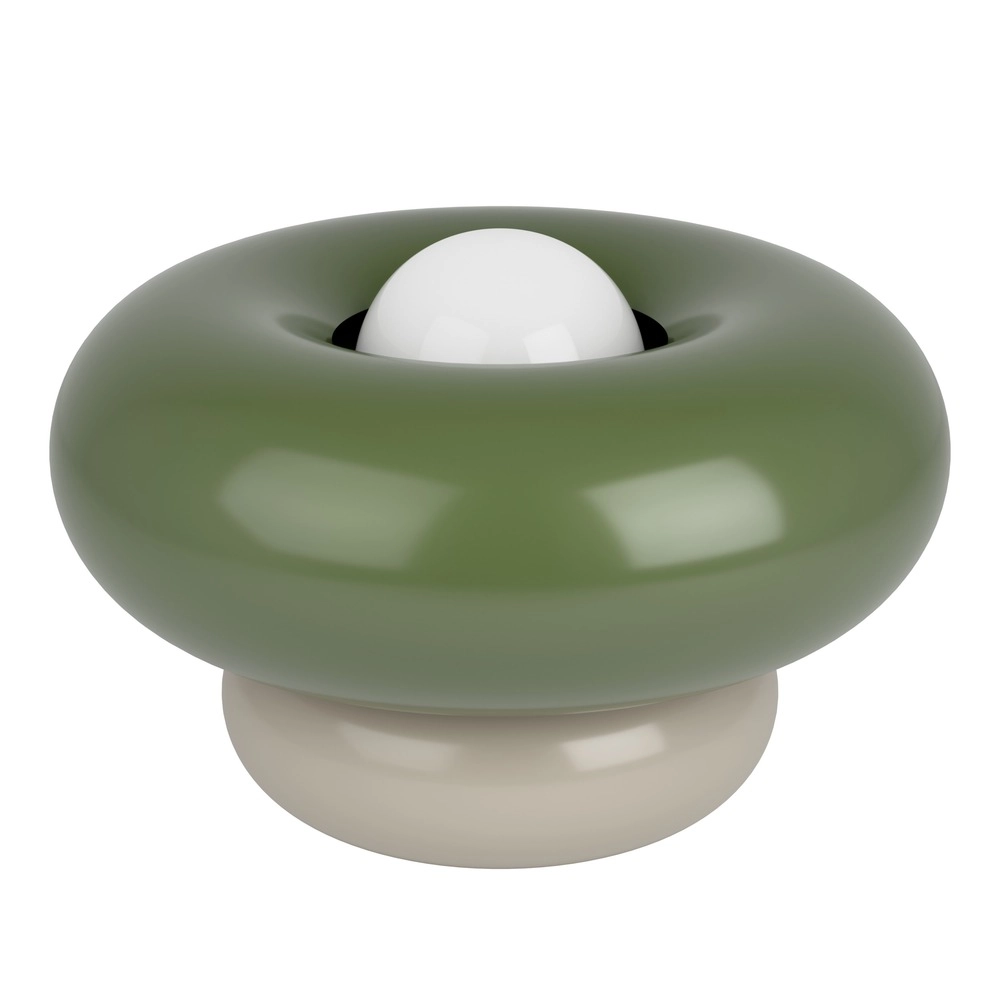Design-Tischlampe Torchiarolo Sandbraun mit Grün