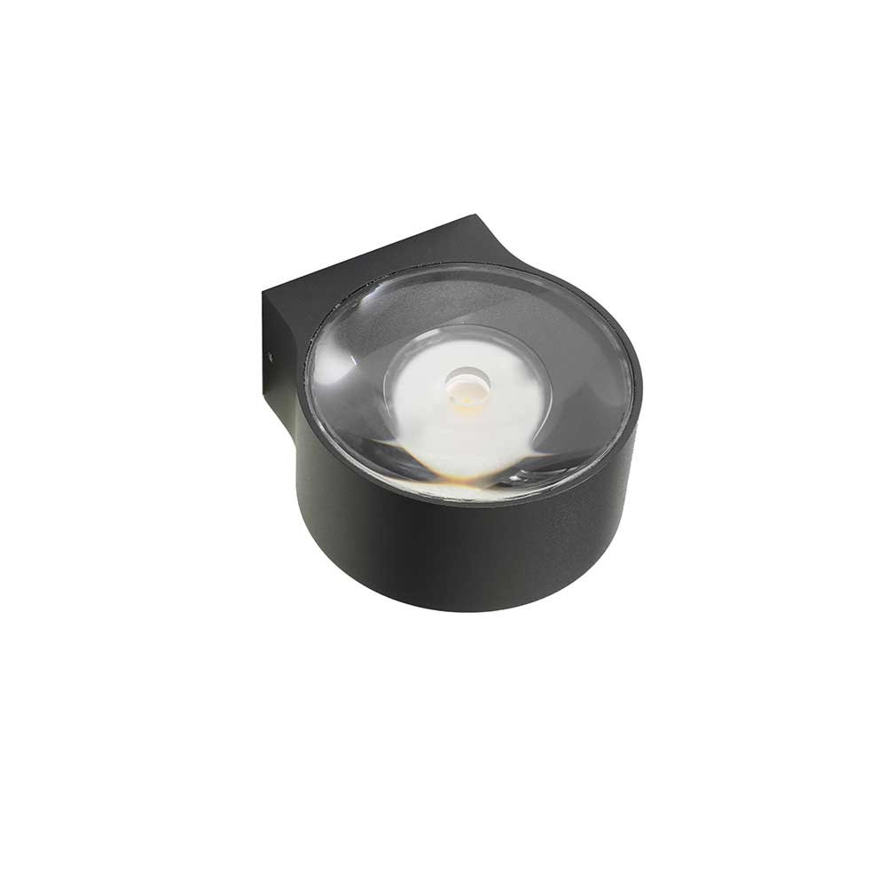 Anthrazit Wandscheinwerfer Hudson 11cm - schwarz Artdelight 8719831733712