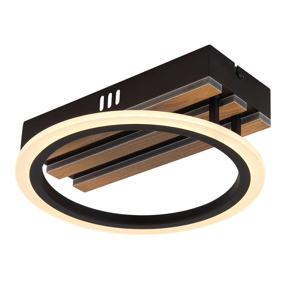 Deckenlampe Blevins Schwarz mit Holz Globo 9007371569168
