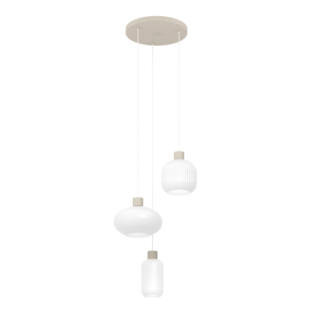 Design-Pendellampe Dasmina Sandbraun mit weißen 3-Lichtern Eglo 9008606406357