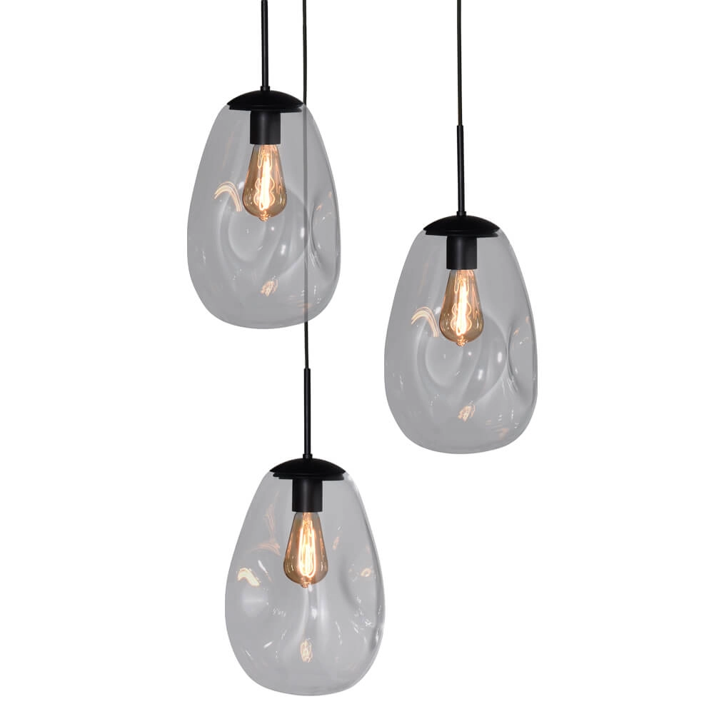 Pendelleuchte Lava 3x Klarglas Ø 22,5cm Masterlight 8718121286396