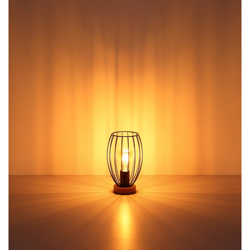 Tischlampe Berti Holz mit Schwarz Globo 9007371583324