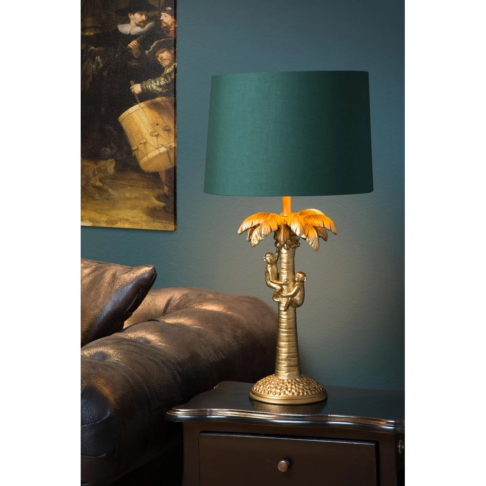 Tischlampe Extravaganza Coconut Gold mit grüner Kappe Lucide 5411212105240