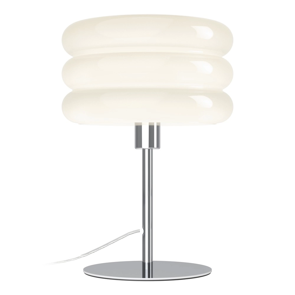 Design-Tischlampe Tortora Chrom mit weißem Ø 20 cm