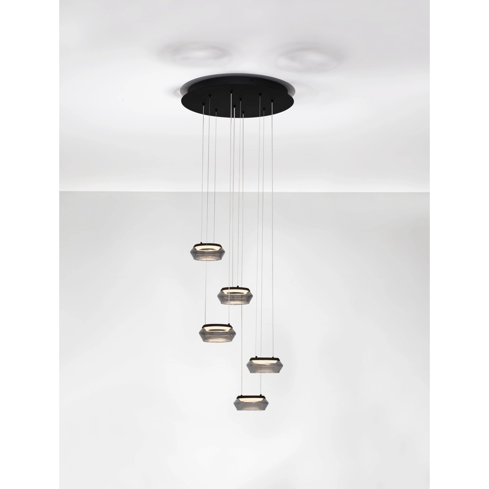 Schlanke Pendelleuchte Jailyn runde 5-Lichter Lyora 5212017468406