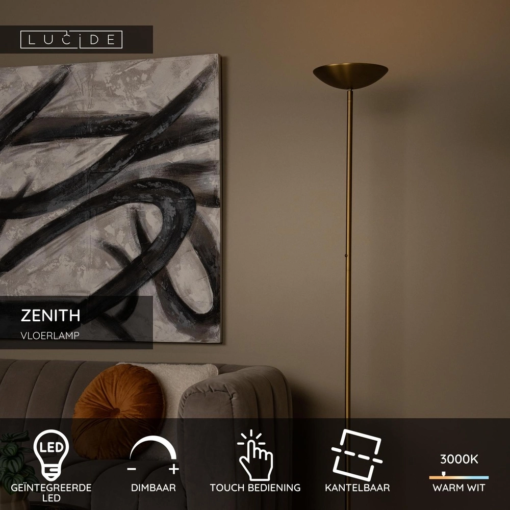 Design-Stehlampe Zenith Gold Lucide 5411212194053