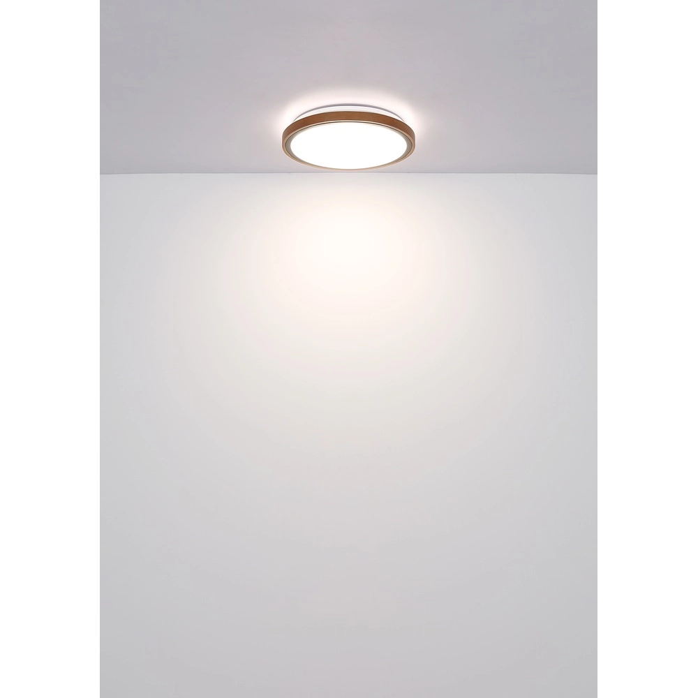 Deckenlampe Bruno Ø 36cm schwarz mit Holz Globo 9007371474592