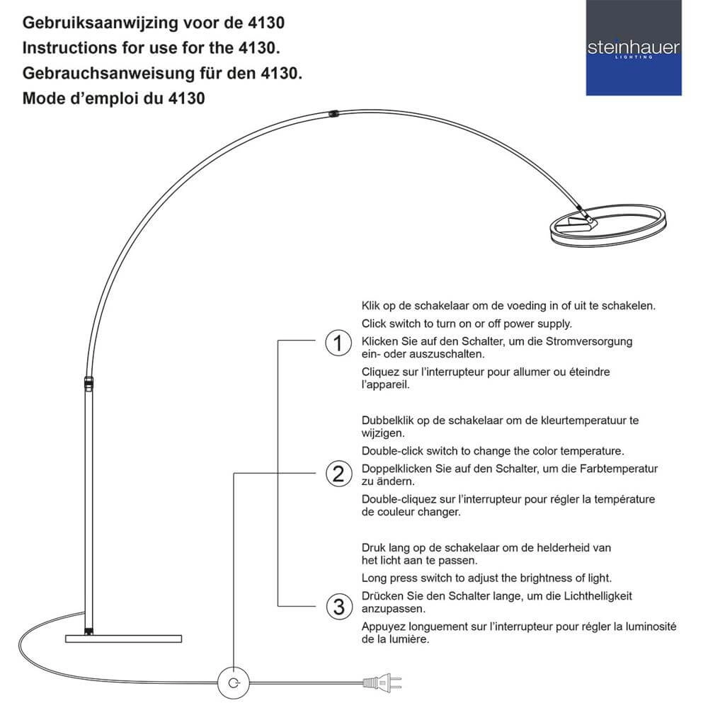 Design-Bogenlampe Ringlux Metall Steinhauer 8712746177282