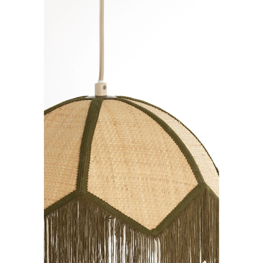 Ø 35cm Pendellampe Sulina Raffia mit Grün Light & Living 8717807762377
