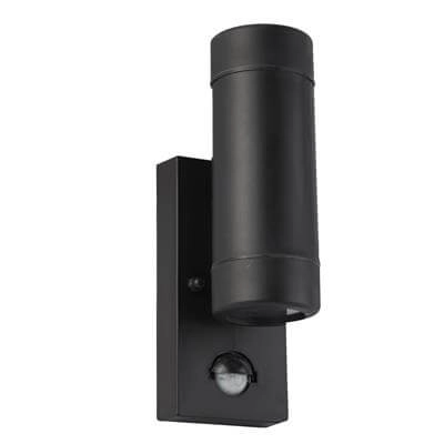 Kunststoffwandstrahler Coastal Nach oben - 2 Lichter mit Sensor schwarz Searchlight 5053423092607