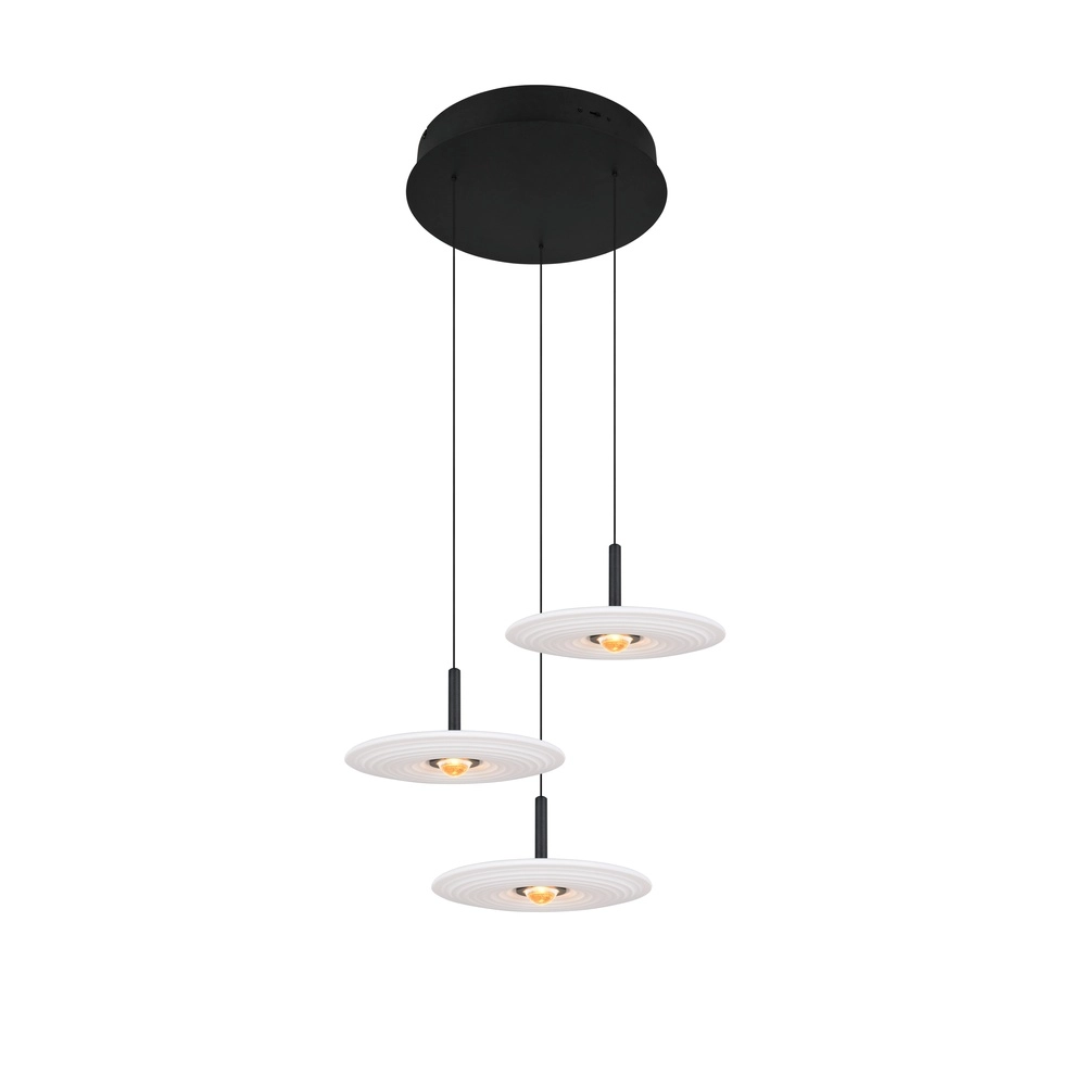 Design-Pendellampe Sirena Weißes Glas 3-Licht