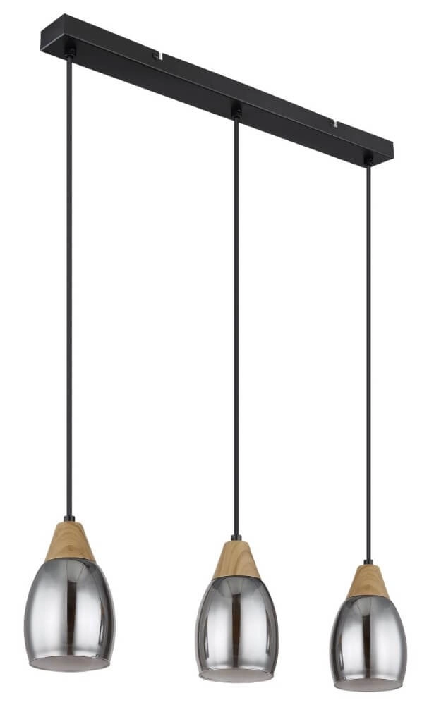 Hängelampe mit 3 Leuchten Reid Rauchglas Globo 9007371441730