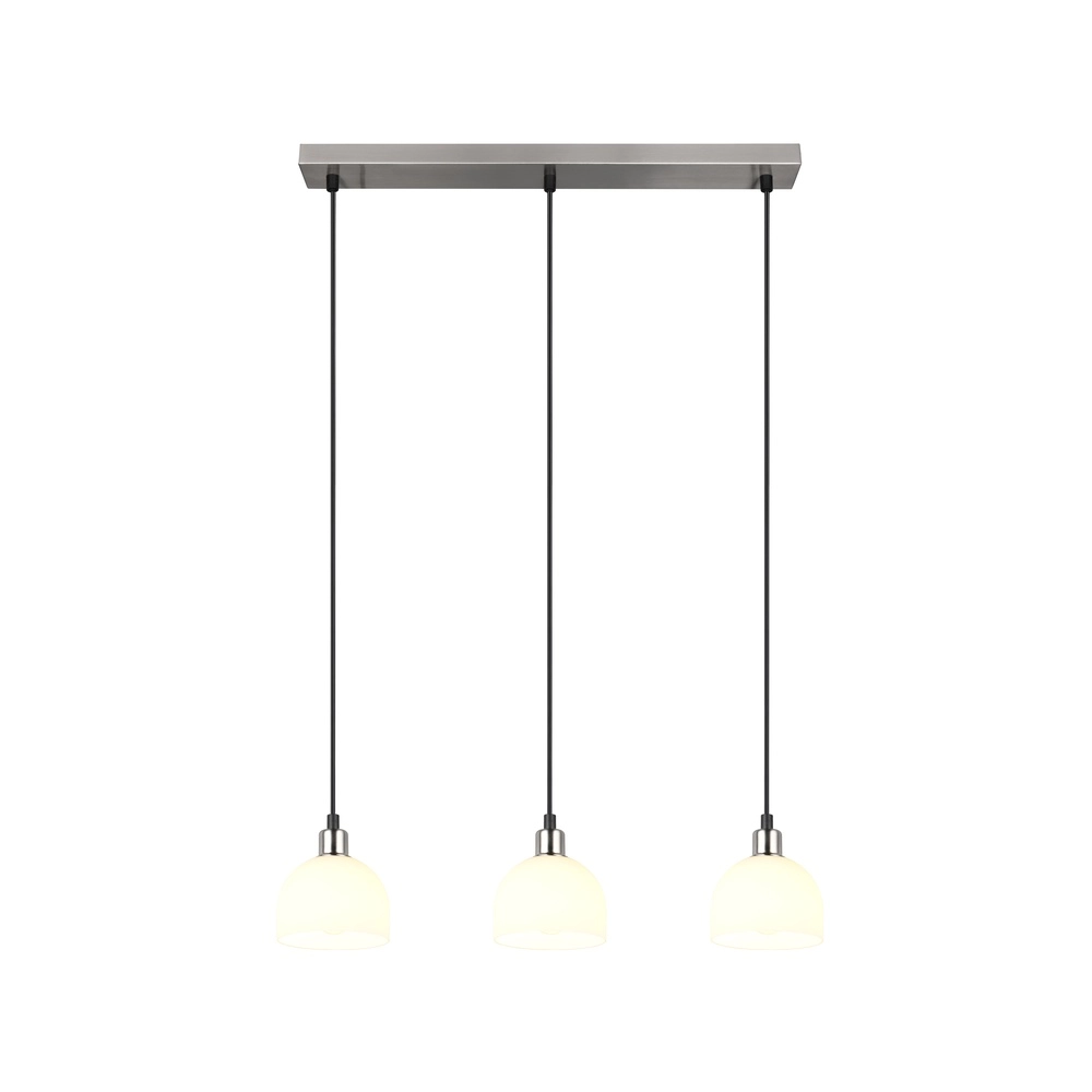 Nickel Pendelleuchte Molly 3-flammiges Weißglas Trio 4017807618099
