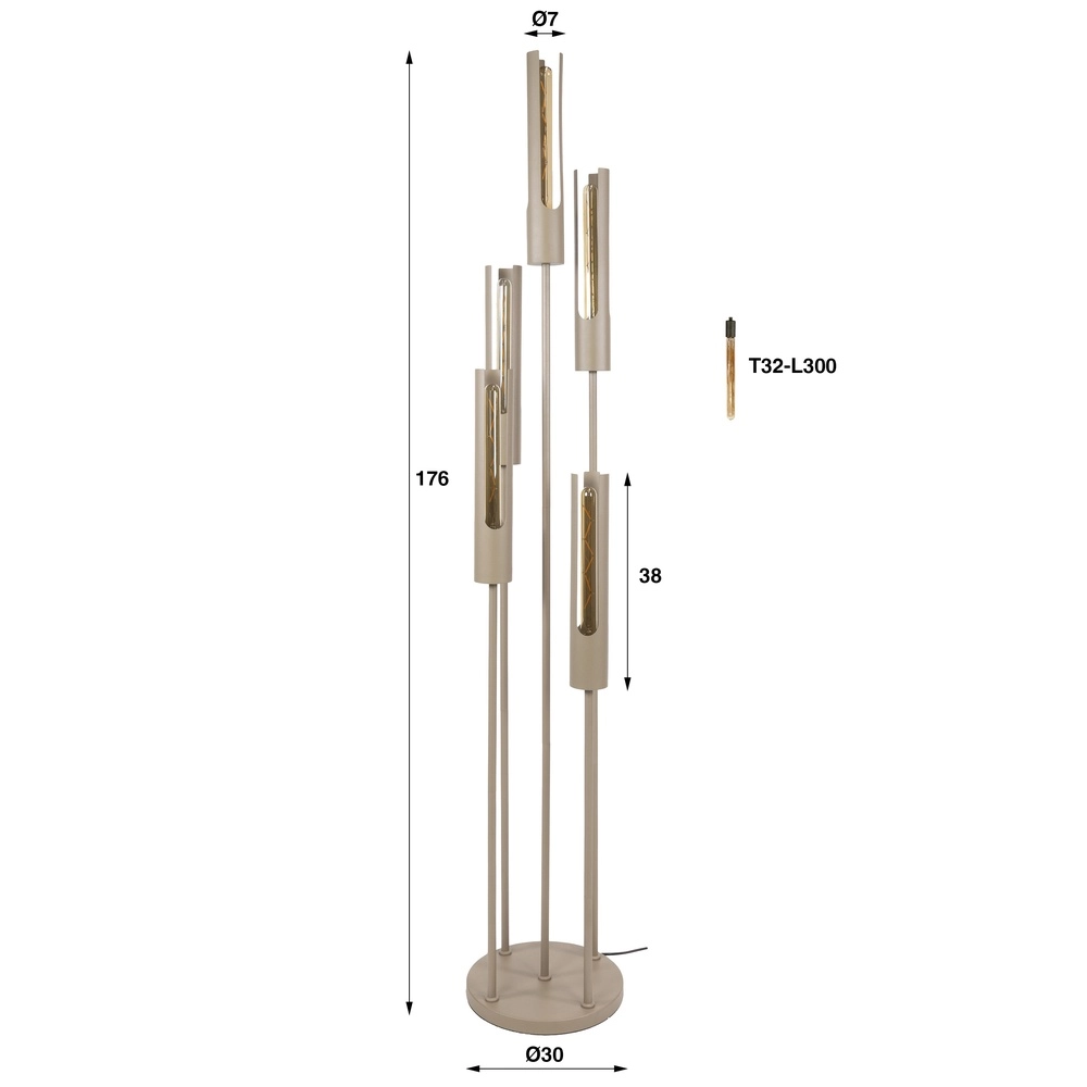 5L Stehlampe Tube Sand - E27 Lyora 8716803511323