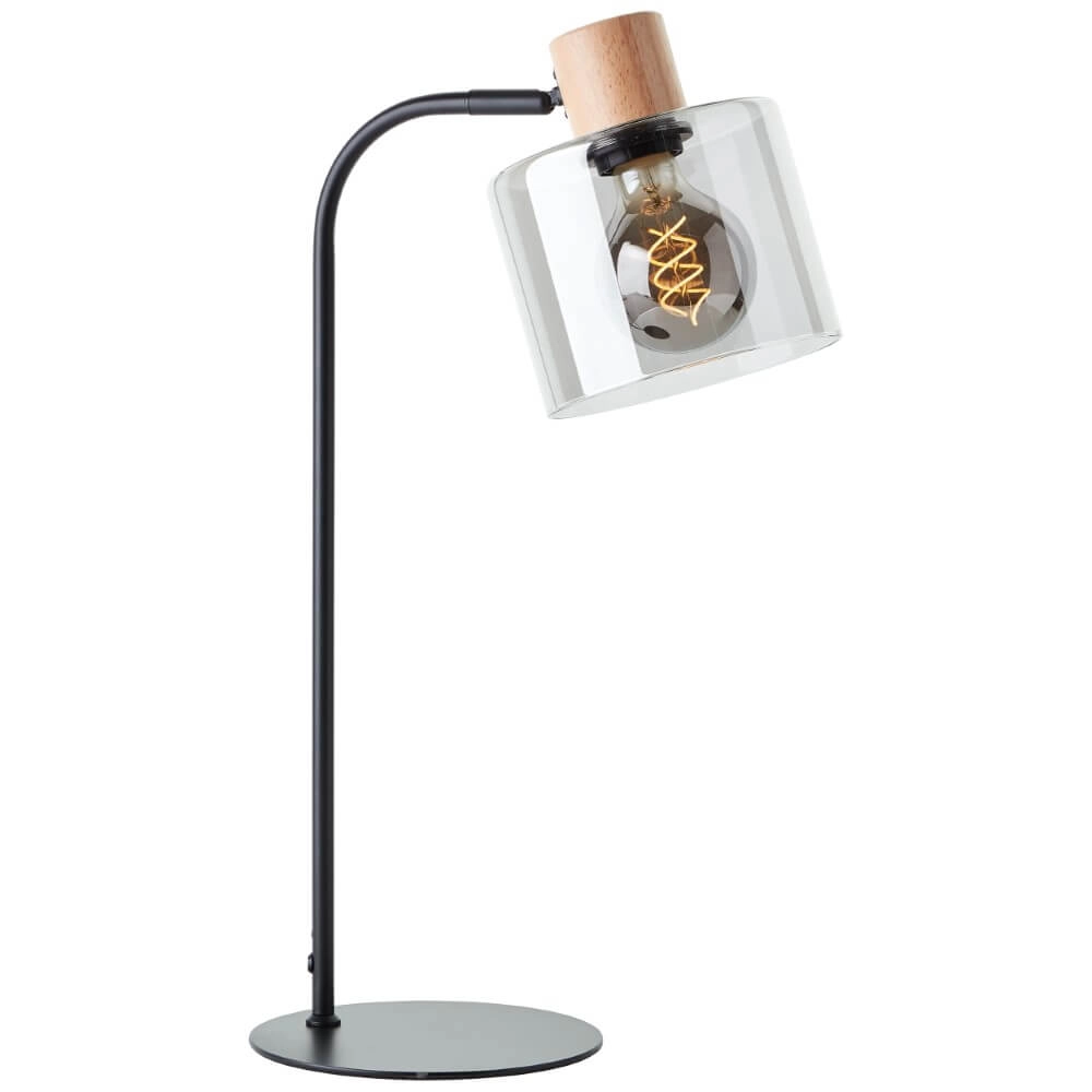 Tischlampe Weald schwarz mit Holz Brilliant 4004353419263