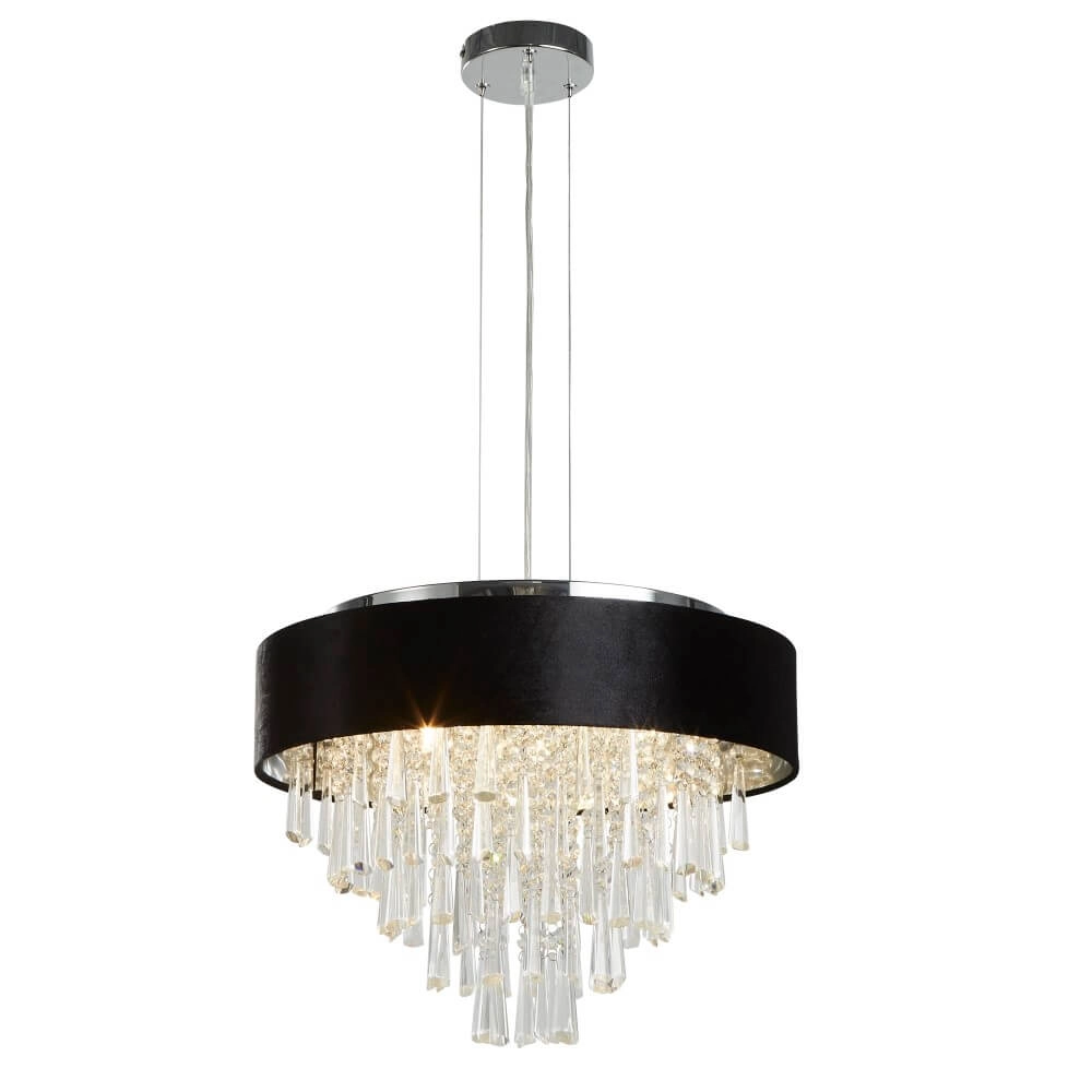 Leuchter Glamour Schwarz mit Chrom Searchlight 5053423244136