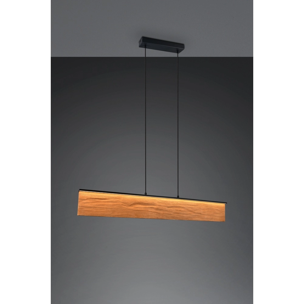 Design-Pendelleuchte Kalea schwarz mit Holz Trio 4017807661422