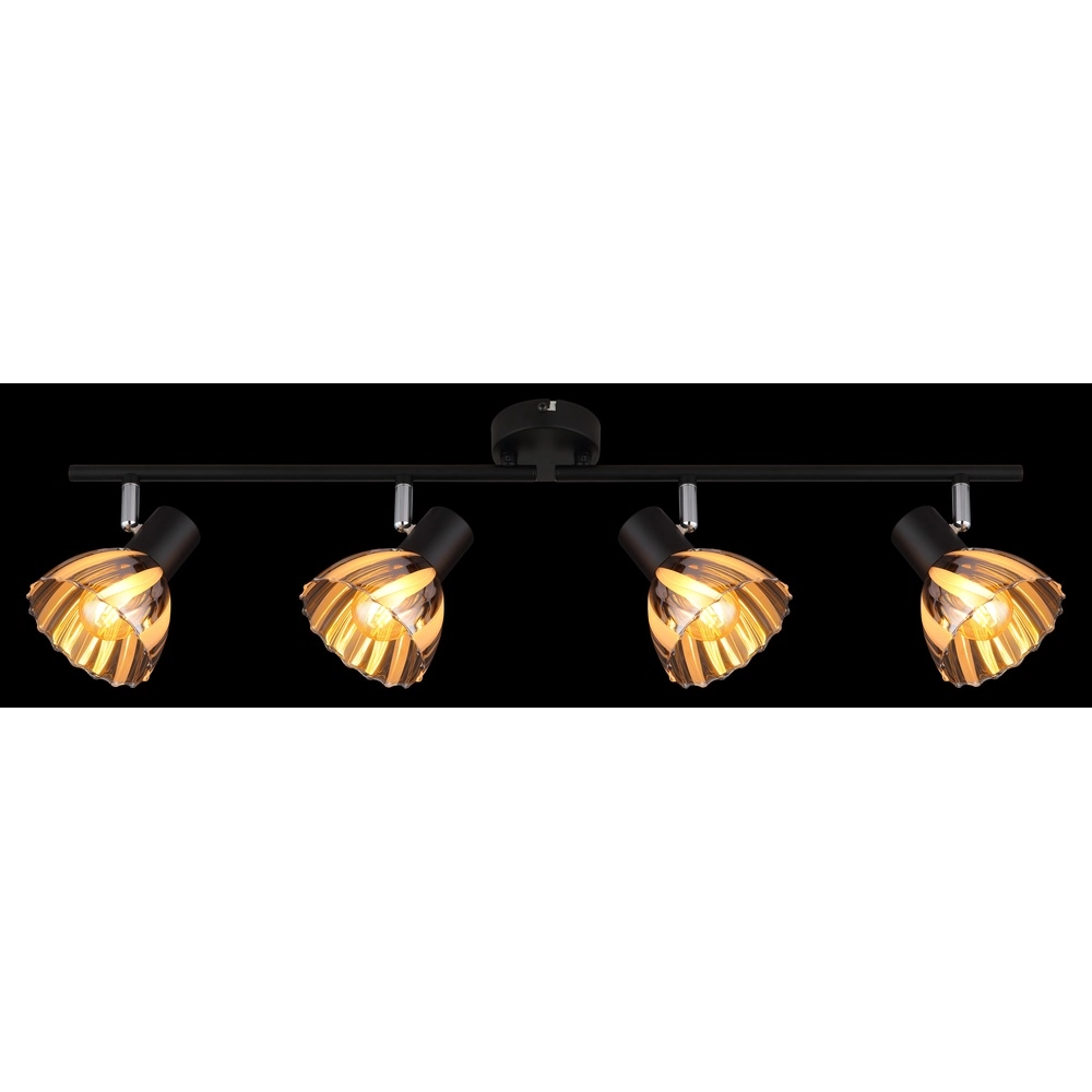 Deckenlampe 4-Licht Zachery Schwarz Globo 9007371525492