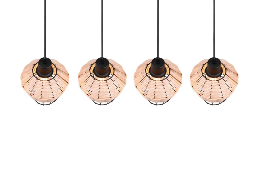 Esstisch-Hängelampe Borka Rattan Trio 4017807556179