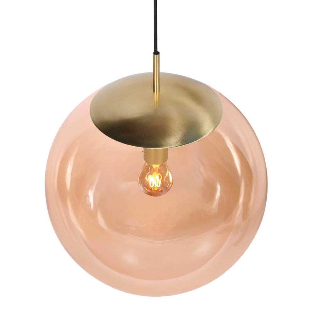 Pendelleuchte Bollique Kugel aus Gold mit Braunglas Steinhauer 8712746177541