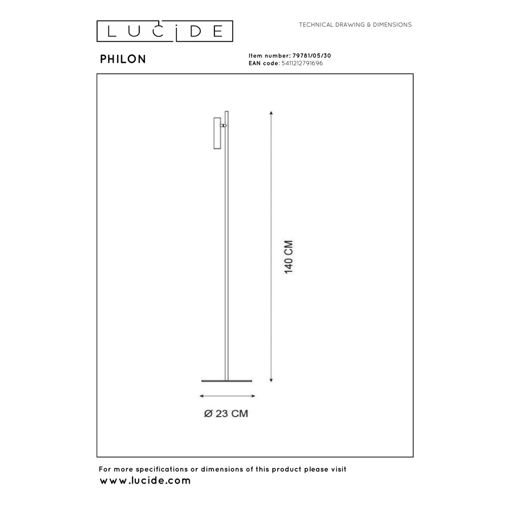 Leselampe Philon Schwarz Lucide 5411212791696