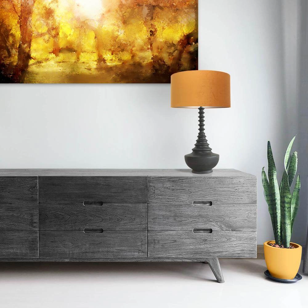 Einzigartige Tischleuchte Bois mit goldener Kapuze Steinhauer 8712746172584