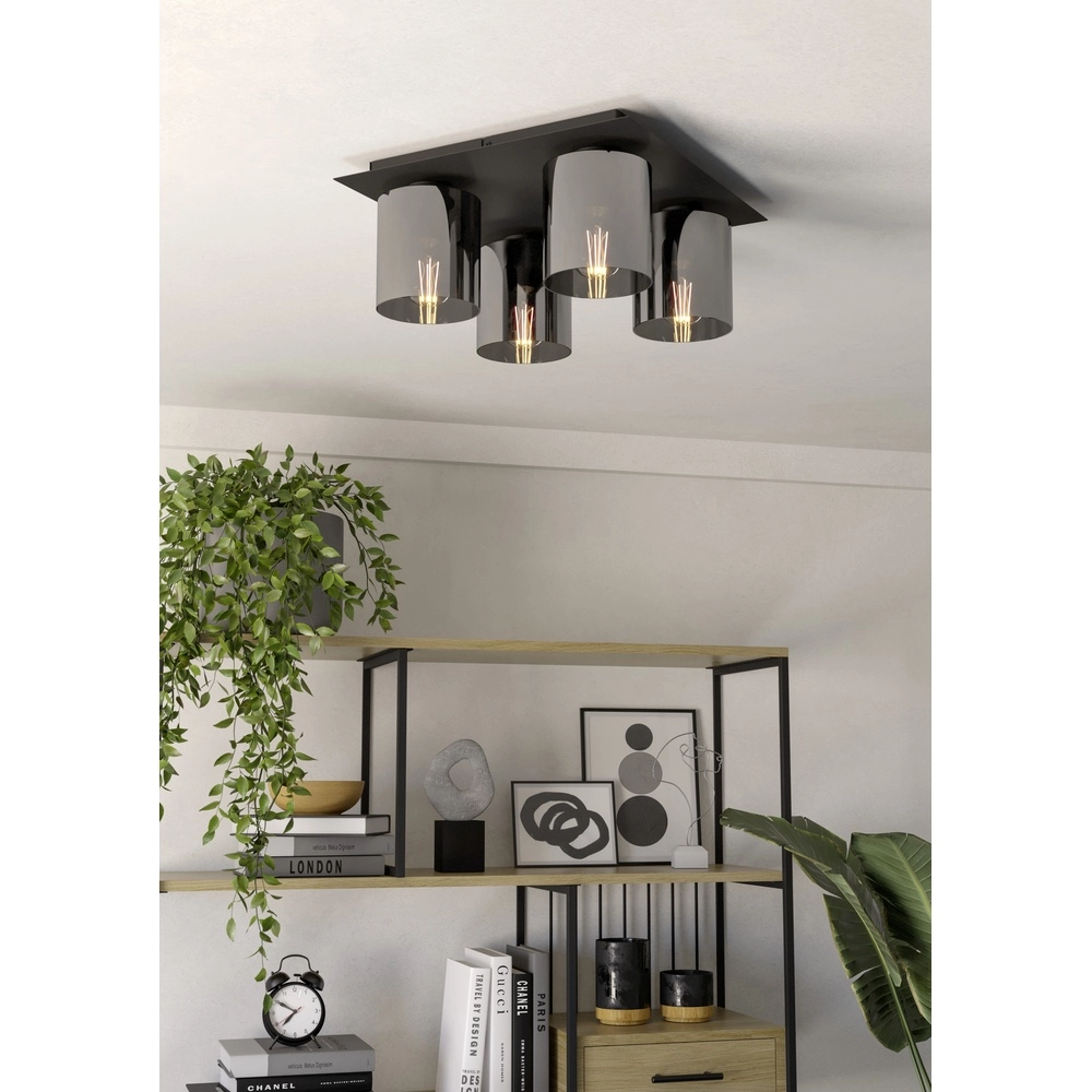 Deckenlampe Gorosiba 1 38x38 cm – mit Rauchglas Eglo 9002759996321