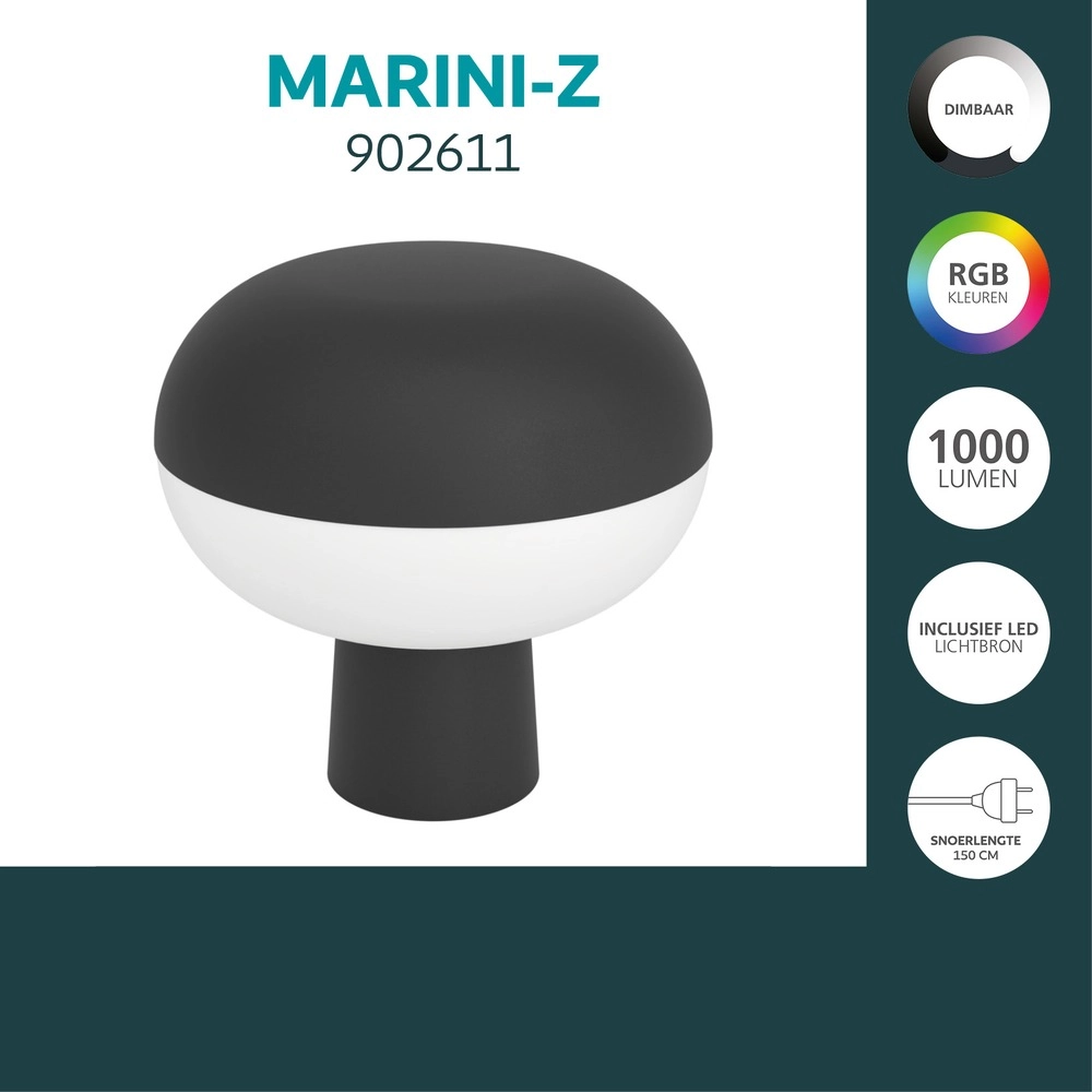 Intelligente Tischlampe Marini-Z Schwarz Eglo 9008606390380