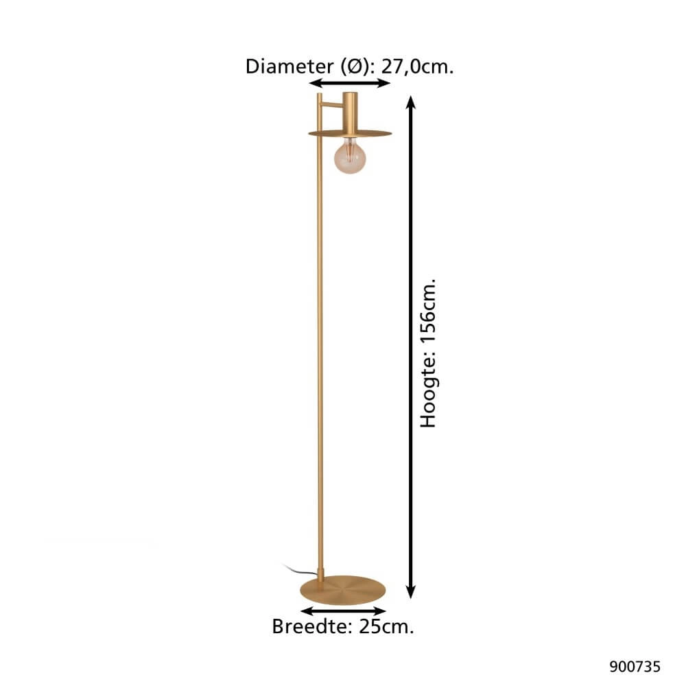 Goldene Stehlampe Escandell Eglo 9008606273911