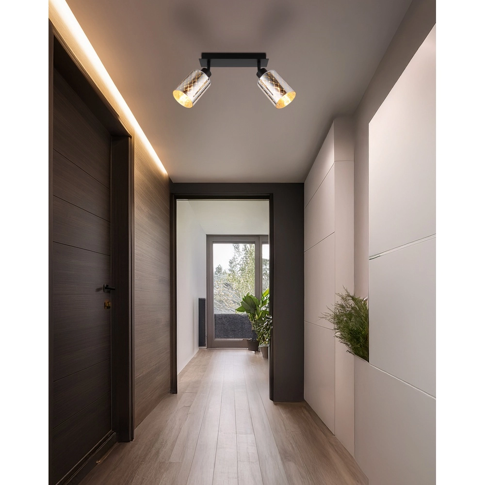 Design-Deckenlampe Alonso 2-Licht Schwarz Globo 9007371566259