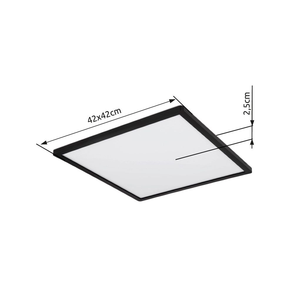 Deckenlicht Sapana Quadrat 42 cm Schwarz Globo 9007371429738