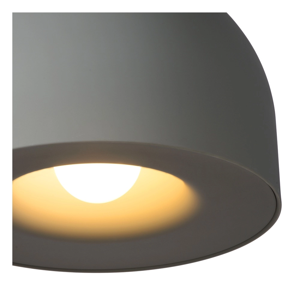 Moderne graue Beton-Pendellampe Akron Ø 50cm - 1x E27 Premium by Lucide 5411212202109