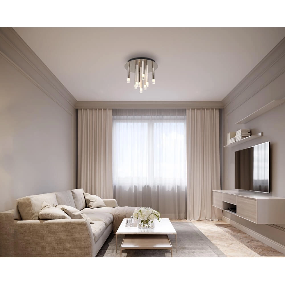 Design-Pendelleuchte Ryan 9-helles Nickel Globo 9007371478057