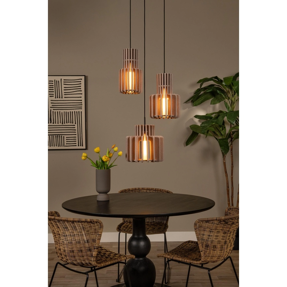 Design-Pendellampe Rollo 3-hell sandbraun Lucide 5411212452801