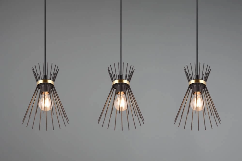 Pendelleuchte Rod Design schwarz 3-flammig Trio 4017807576771