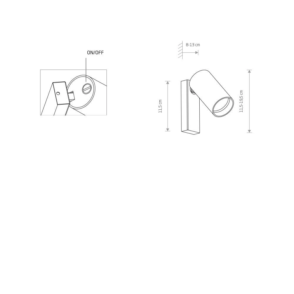 Schwarze Nachttischlampe Mono Lyora 5903139784092