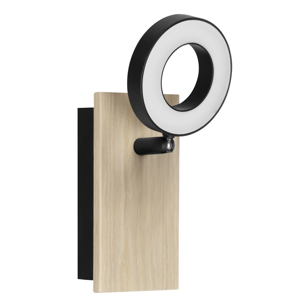 LED-Wandlampe Rielves mit Holz