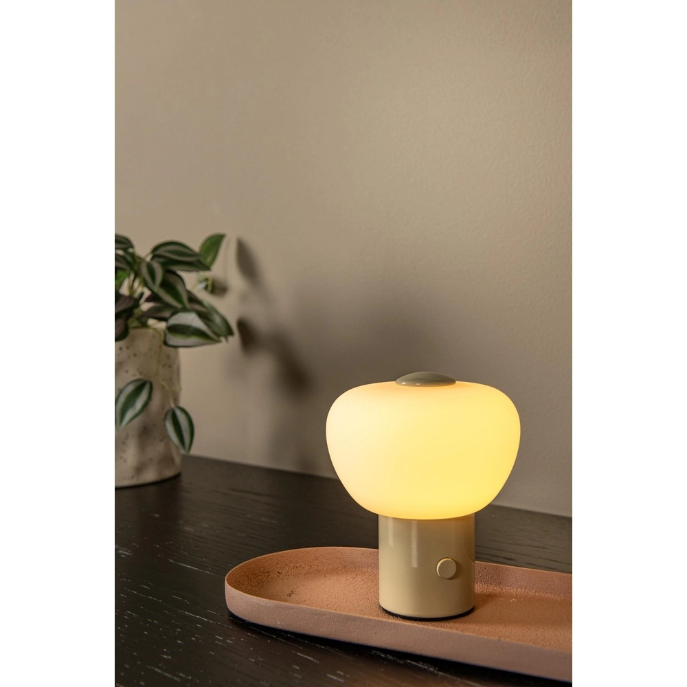 Wiederaufladbare Tischlampe Gustav Sandbraun Lucide 5411212442086