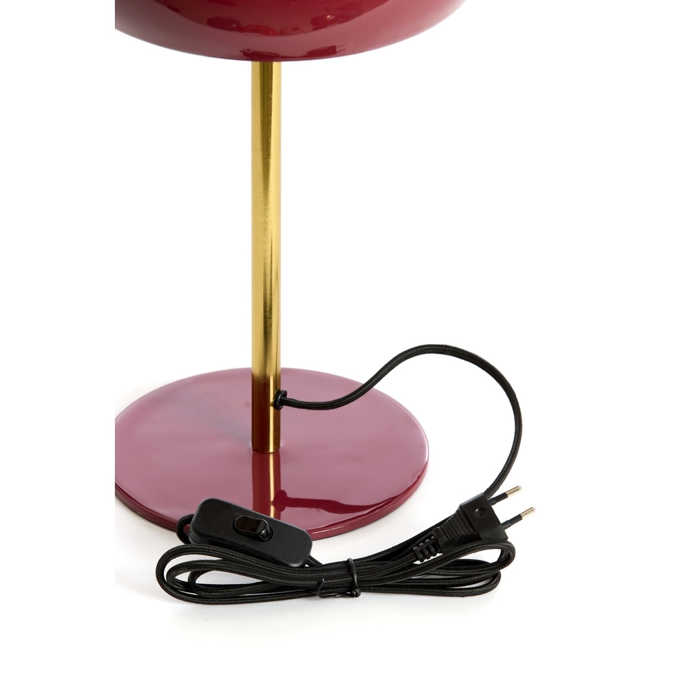 Tischlampe Surin Ø 23cm – glänzendes Burgunderrot mit Gold Light & Living 8717807743444