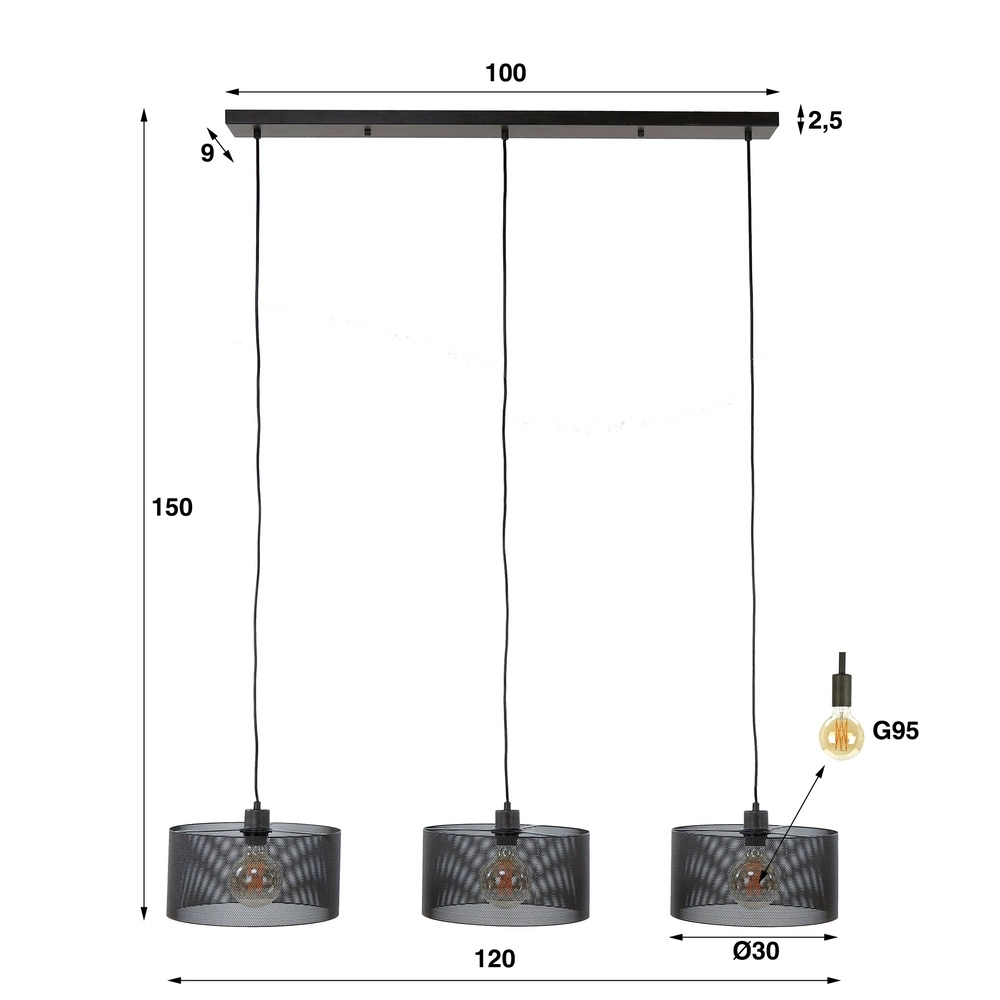 3L Netz-Pendellicht Mesh E27 - Ø 30cm Lyora 8716803512214
