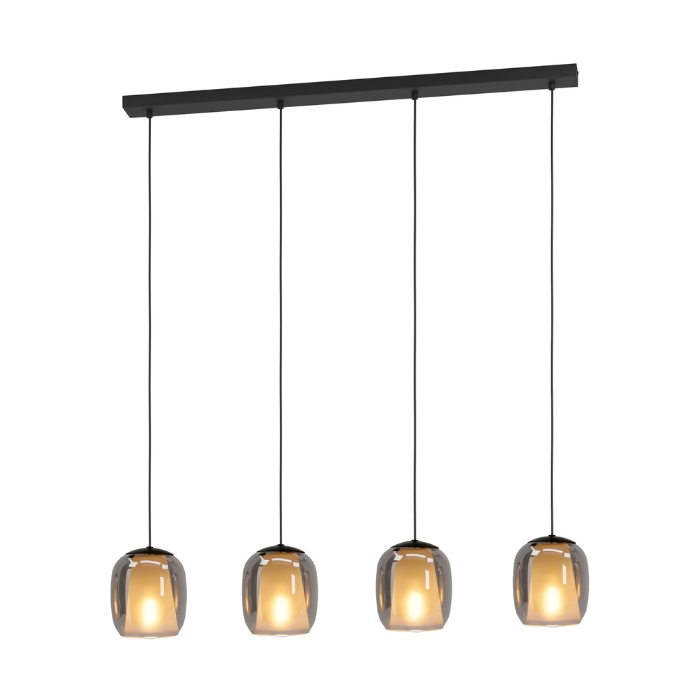 Esstisch-Pendellampe Ciampino 4L – Rauchmattglas
