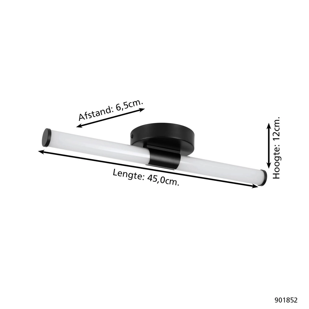 Spiegelleuchte Ramola schwarz 45cm Eglo 9008606356782