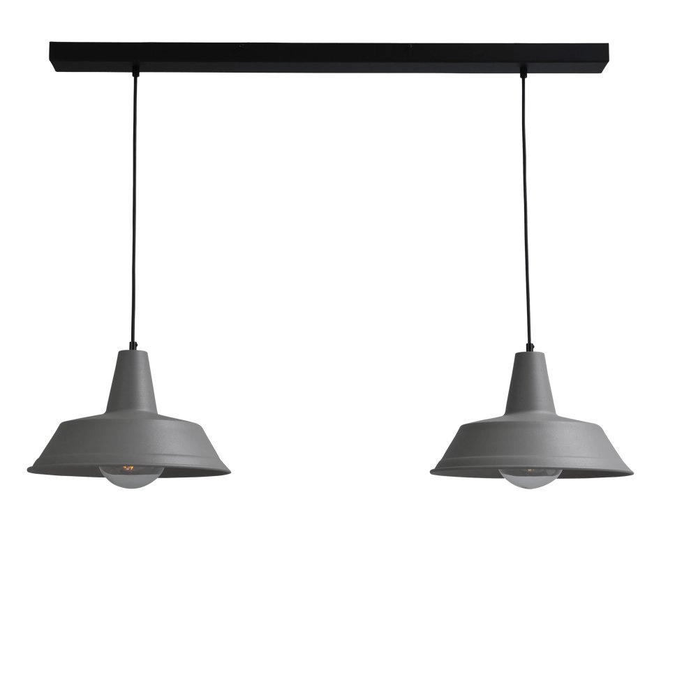 Esszimmerlampe Industria 2x35 2 Lichtgrau mit schwarz