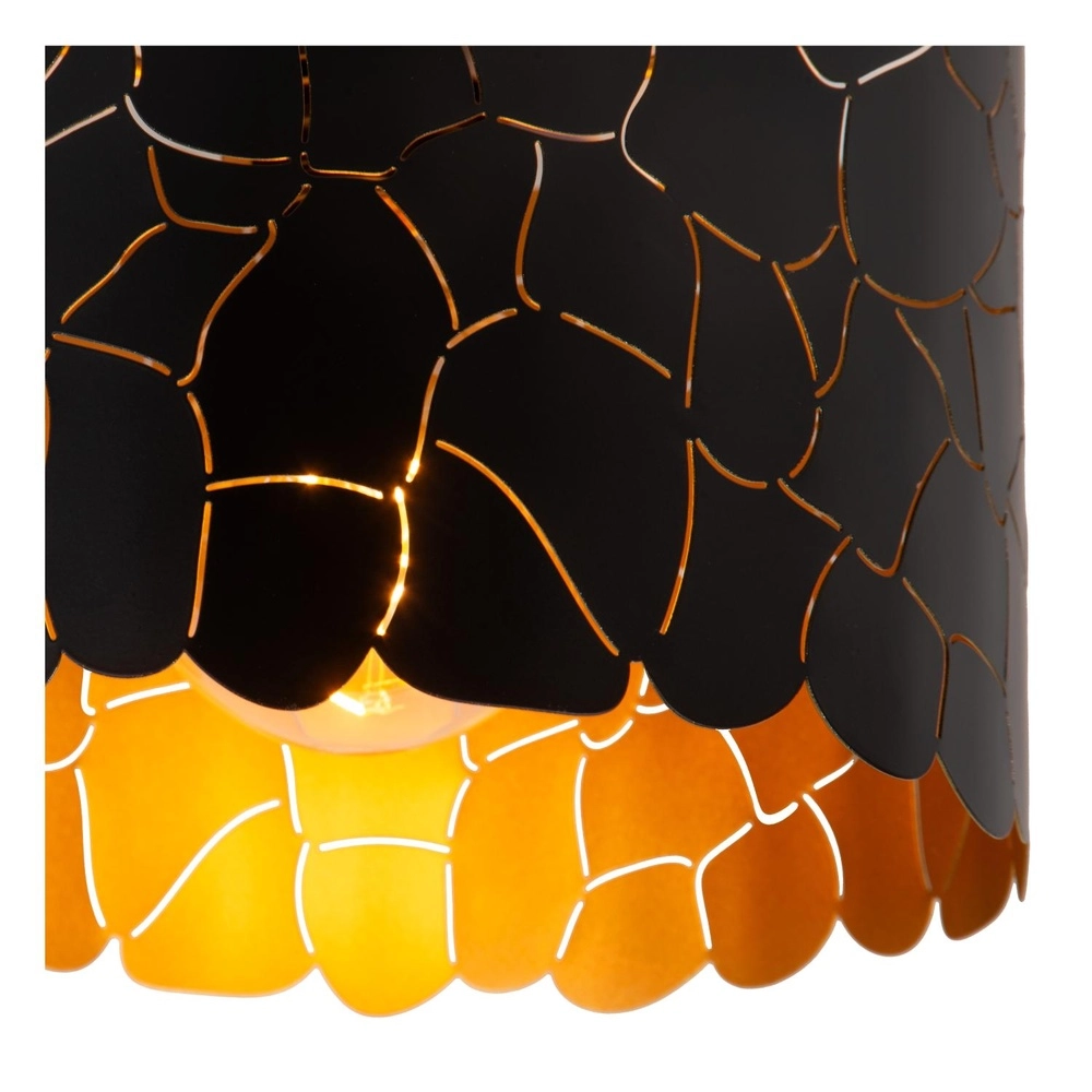 Deckenlampe Almelo schwarz mit Gold innen Ø 25,5 cm Lucide 5411212211859