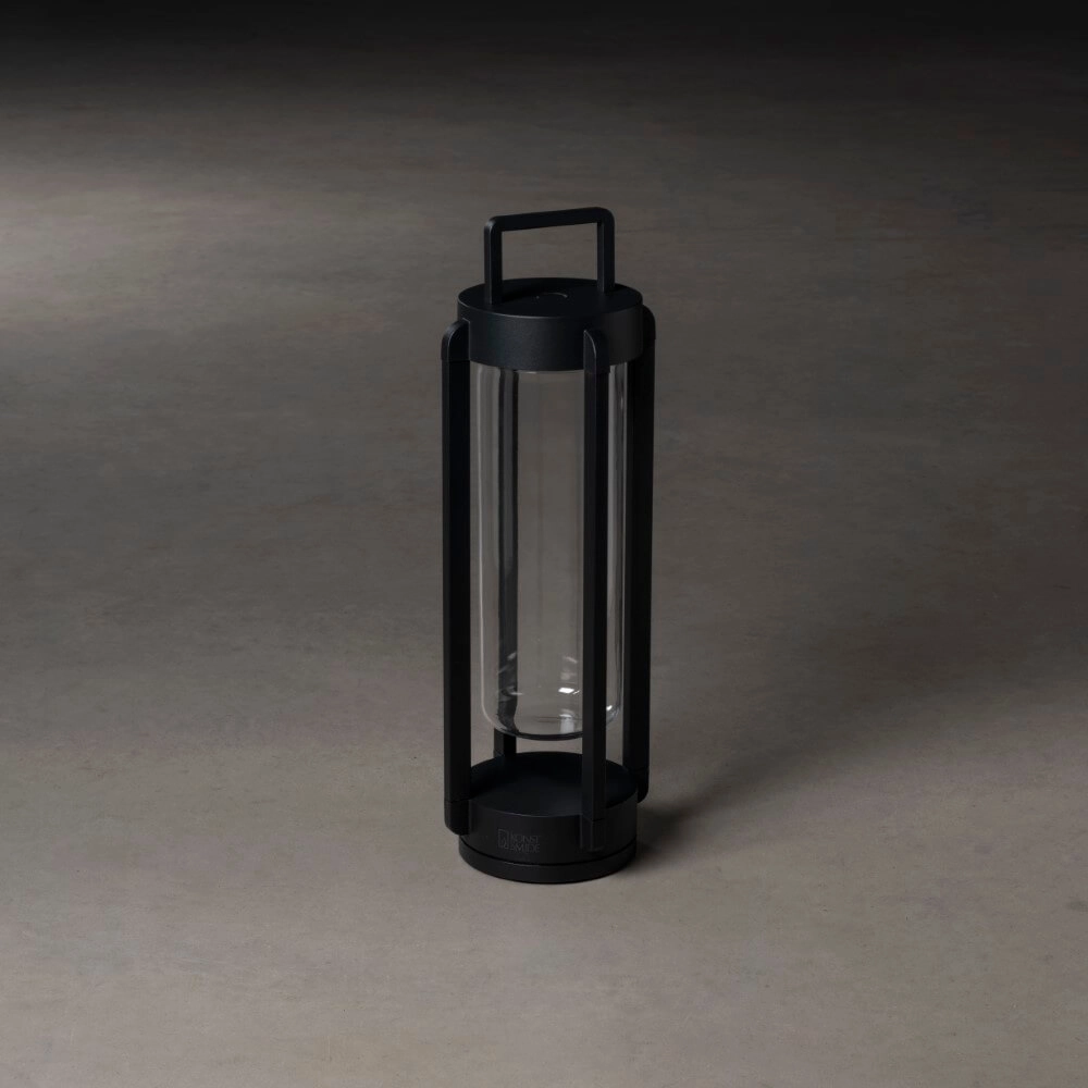 Schwarze Tischlampe Otranto wiederaufladbar KonstSmide 7318307823752