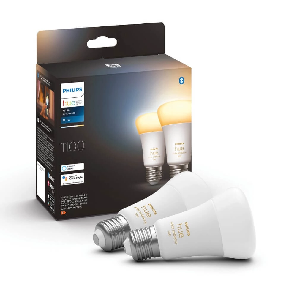 Hue - E27 - 11W - White Ambiance 2er-Set Philips 8719514291256
