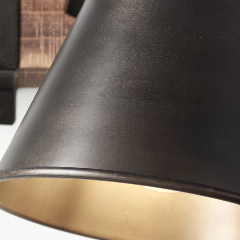 Wandlampe Decca schwarz mit braun Brilliant 4004353361432
