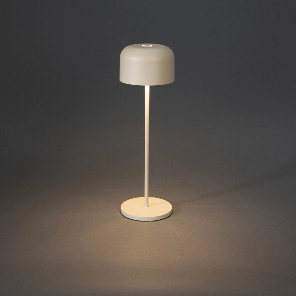 Sandfarbene Tischlampe Lille wiederaufladbar KonstSmide 7318307834338