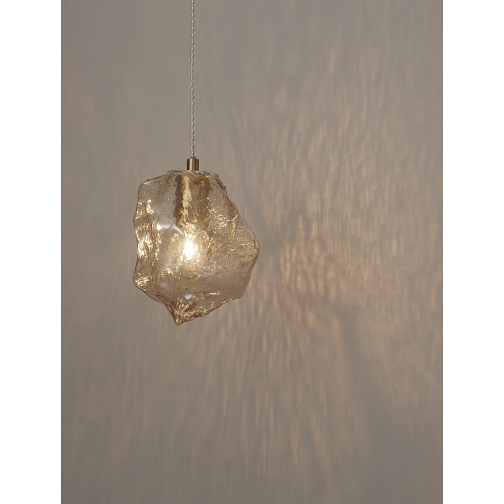 Pendelleuchte Odelle Gold mit Braunglas Lyora 5212017434388